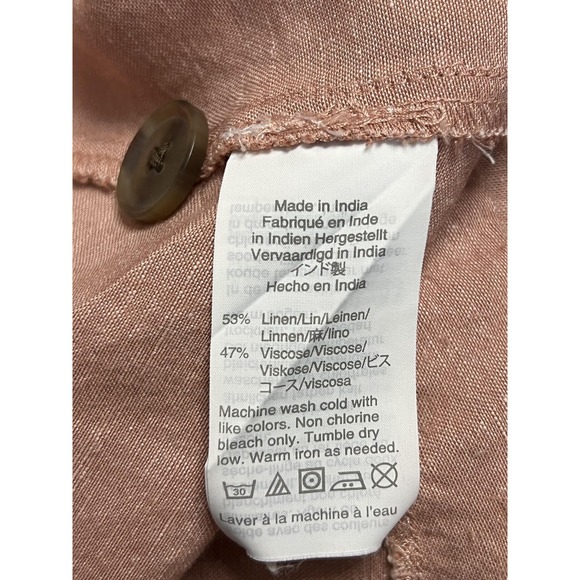 Madewell Maxi Dress Womens 0 Pink Linen Blend Wrap V-Neck Sleeveless Pockets - Picture 11 of 12